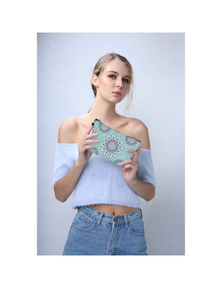 Bolsa Cosmética Impermeable Deanfun para Mujeres, Flores Mandala