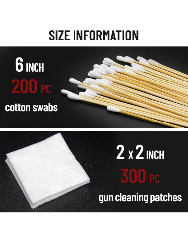 PINGMIC Kit de Limpieza de Armas - 300 Parches y 200 Hisopos