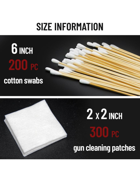 PINGMIC Kit de Limpieza de Armas - 300 Parches y 200 Hisopos