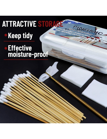 PINGMIC Kit de Limpieza de Armas - 300 Parches y 200 Hisopos