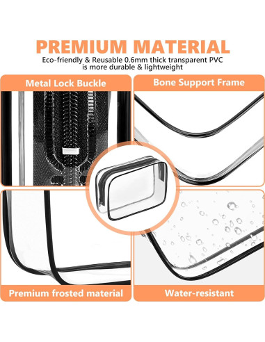 Bolsa de Aseo Transparente AURUZA 4 Paquetes TSA PVC