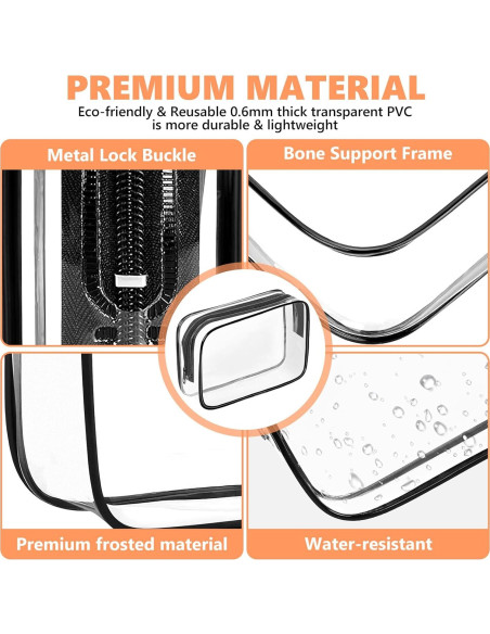 Bolsa de Aseo Transparente AURUZA 4 Paquetes TSA PVC