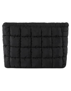 Bolsa de Maquillaje Acolchada Puffy para Mujeres - Negro