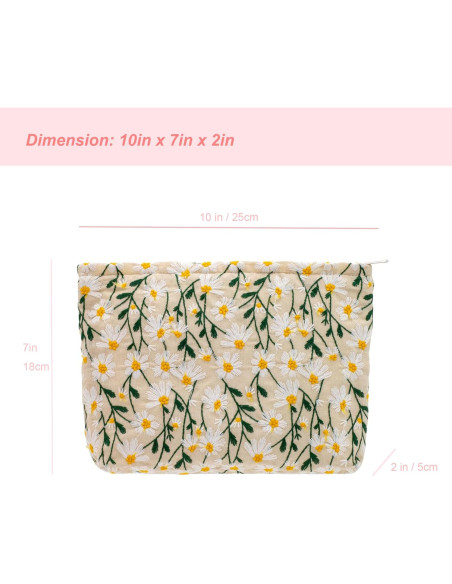 Neceser Cosmético Grande PAZIMIIK Lona Blanca 26x18 cm Neceser Cosmético Grande PAZIMIIK Lona Blanca 26x18 cm