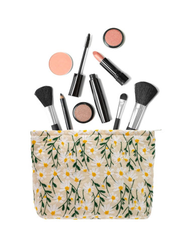 Neceser Cosmético Grande PAZIMIIK Lona Blanca 26x18 cm