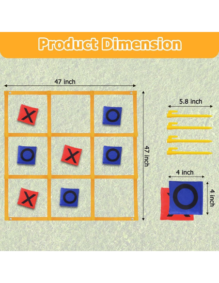 Juego Gigante de Tres en Raya Gocasmus 119x119cm Portátil