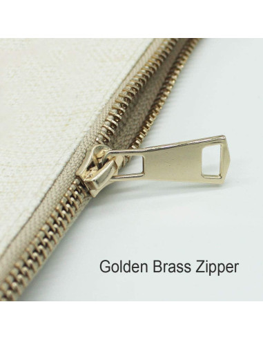 Bolsa de Maquillaje Personalizada Floral Lino Natural 22.86x17.27cm