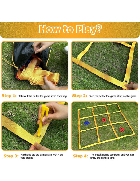 Juego Gigante de Tres en Raya Gocasmus 119x119cm Portátil