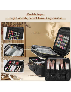 Bolsa de Maquillaje Behaesty con Espejo LED Tri-color 26.5x23.1cm 2