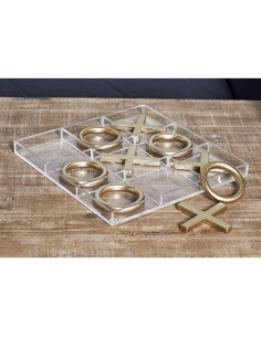 Juego de Tic Tac Toe Deco 79 Dorado 30.48 cm x 2.54 cm 2