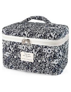 Bolsa de Maquillaje Acolchada Givurao Floral Rosa 25.4x15.2cm