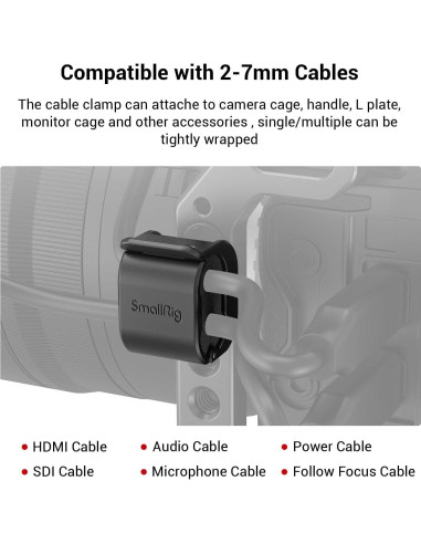Abrazadera para Cámara SmallRig 4 pcs Soporte de Cable 2-7mm