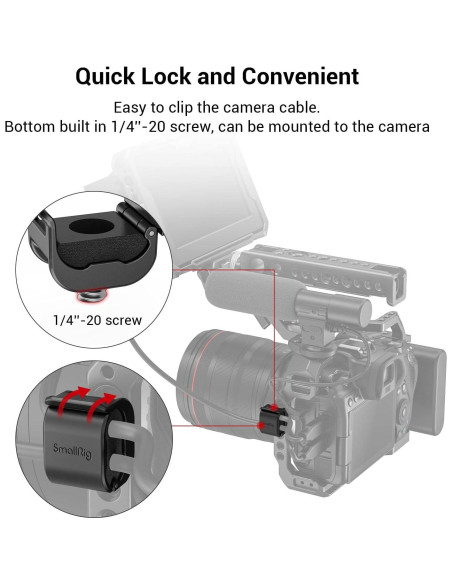 Abrazadera para Cámara SmallRig 4 pcs Soporte de Cable 2-7mm