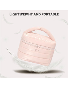 Bolsa de Maquillaje de Viaje Prite Puffy Rosa Impermeable 2