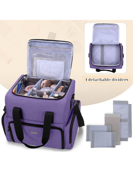 Bolsa de Maquillaje de Viaje BAFASO Grande 2 Capas Púrpura