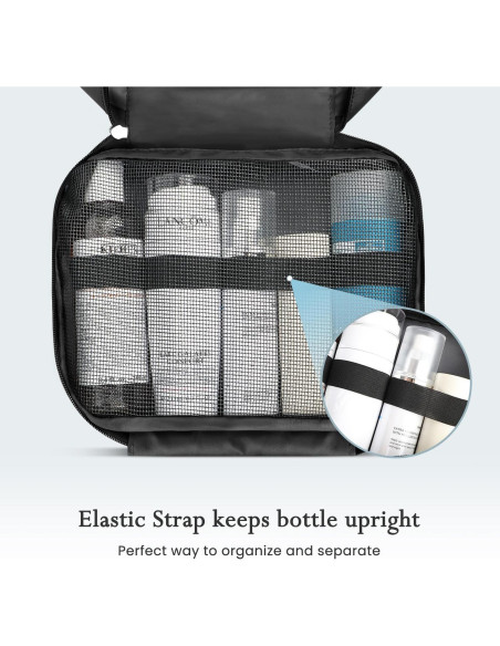 Bolsa de Aseo Colgante Maliton Negra 28.4x19.3cm Impermeable