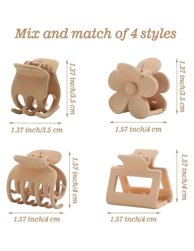 16 Clips de Garra para Cabello Unbednigt - Duraderos y Antideslizantes