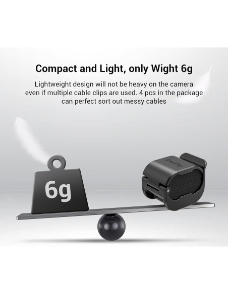 Abrazadera para Cámara SmallRig 4 pcs Soporte de Cable 2-7mm