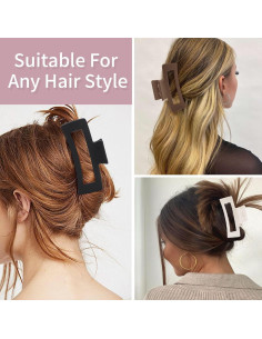 6 Clips de Garra Extra Grande Glaudmeiss para Cabello Grueso 2