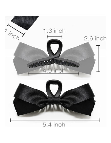 Clips de Garra con Lazo Sizobi - 2 Piezas Blanco y Negro