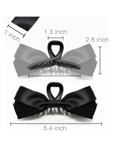 Clips de Garra con Lazo Sizobi - 2 Piezas Blanco y Negro