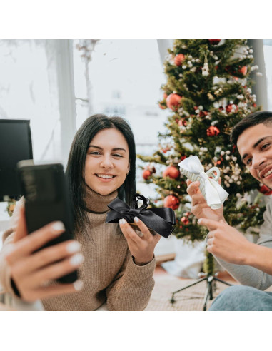 Clips de Garra con Lazo Sizobi - 2 Piezas Blanco y Negro