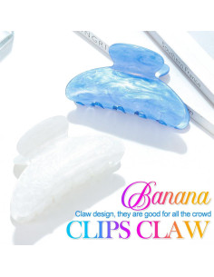 Clips de Garra Acrílicos CAKURE Rosa y Azul Medianos 8.5 cm 2