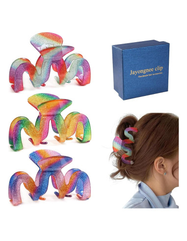 Clips de Garra para el Cabello Jayongnee 3 Piezas Multicolor