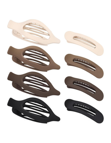 8 Clips de Pelo Planos Obeoby para Cabello Fino - 2 Estilos