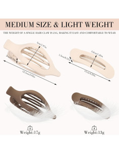 8 Clips de Pelo Planos Obeoby para Cabello Fino - 2 Estilos 2