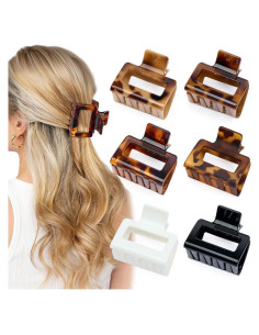 6 Clips de Garra Rectangulares Medianos Auseibeely - Antideslizantes