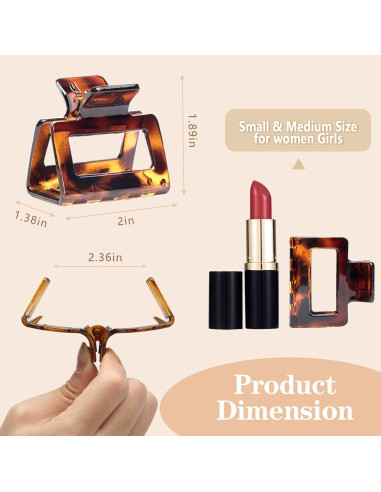 6 Clips de Garra Rectangulares Medianos Auseibeely - Antideslizantes