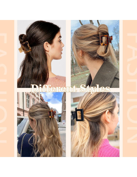 6 Clips de Garra Rectangulares Medianos Auseibeely - Antideslizantes