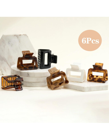 6 Clips de Garra Rectangulares Medianos Auseibeely - Antideslizantes