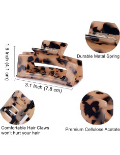 Pinzas para el cabello Textention 8 cm diseño francés (2 unidades) 2