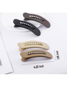 8 Clips de Garra Planos Cptots para Cabello Fino 11x3.18cm 2