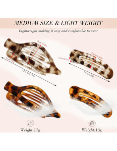 8 Clips de Pelo Planos Obeoby - 2 Estilos para Pelo Fino 2