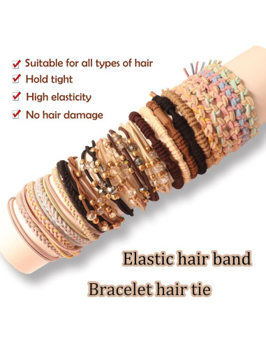 20 Gomas de Pelo Elásticas FECASIMY - Sin Daño, 6.35 cm