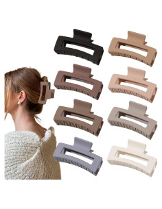 Clip para el cabello Ivyu - 8 piezas garra mediana multicolor