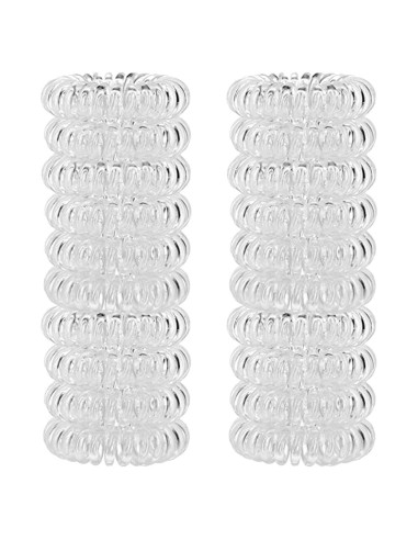 20 Gomas de Pelo Espirales Transparentes CQLIIIA Elásticas