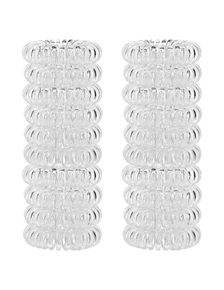 20 Gomas de Pelo Espirales Transparentes CQLIIIA Elásticas