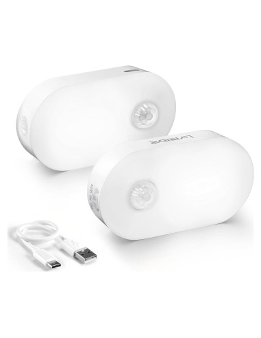 Luz Nocturna LED Recargable Lyridz con Sensor de Movimiento 2 Pcs