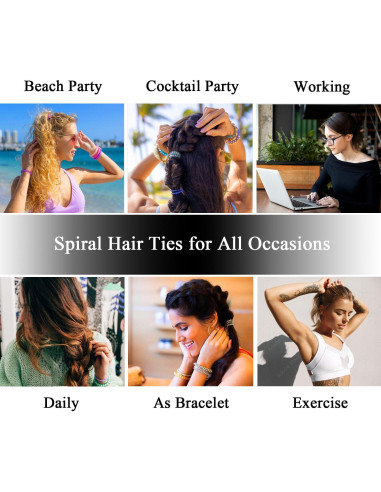 20 Gomas de Pelo Espirales Transparentes CQLIIIA Elásticas