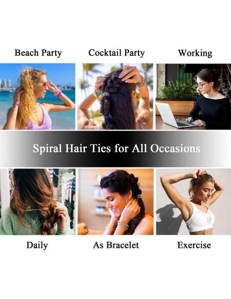 20 Gomas de Pelo Espirales Transparentes CQLIIIA Elásticas