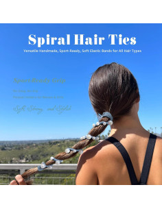 Lazos de Pelo de Perlas DAOSUN Azul 40 cm para Cabello Grueso 2