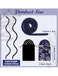 Corbatas de Cabello Espiral Hanaive 2 Pcs Patrón Vintage 2