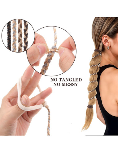 4 Gomas de Pelo Espirales Elásticas DIVINA VITAE 70cm Color Mezclado