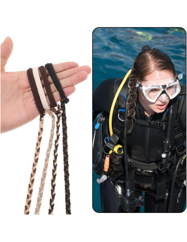 4 Gomas de Pelo Espirales Elásticas DIVINA VITAE 70cm Color Mezclado