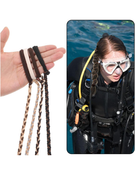 4 Gomas de Pelo Espirales Elásticas DIVINA VITAE 70cm Color Mezclado