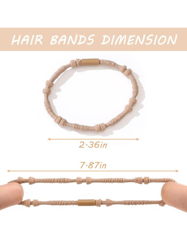 20 Lazos para el Cabello Boho SYGY - 6 cm, Sin Daño, Marrón